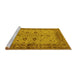 Sideview of Machine Washable Oriental Yellow Traditional Rug, wshurb2928yw