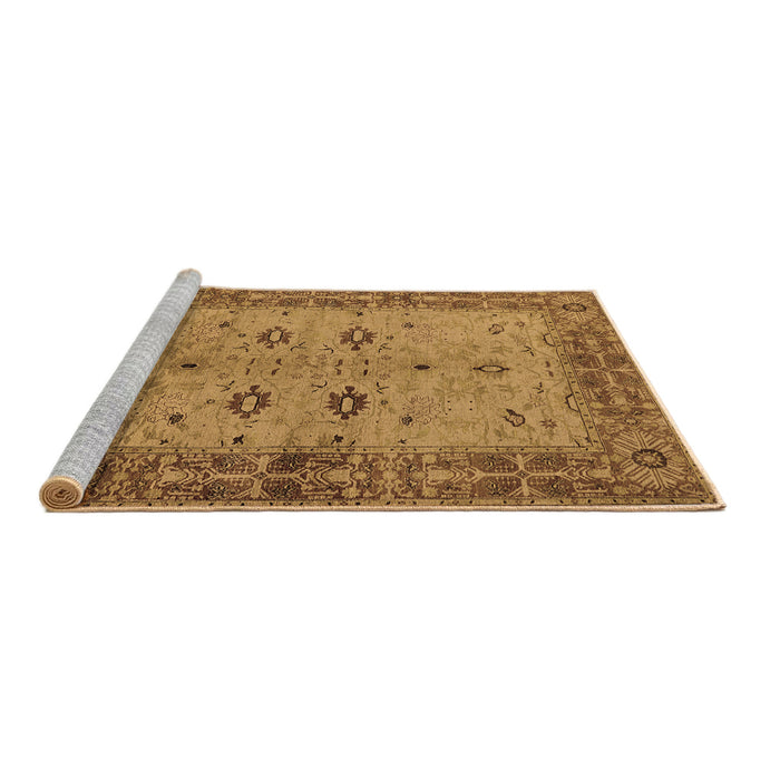 Sideview of Machine Washable Oriental Brown Traditional Rug, wshurb2928brn