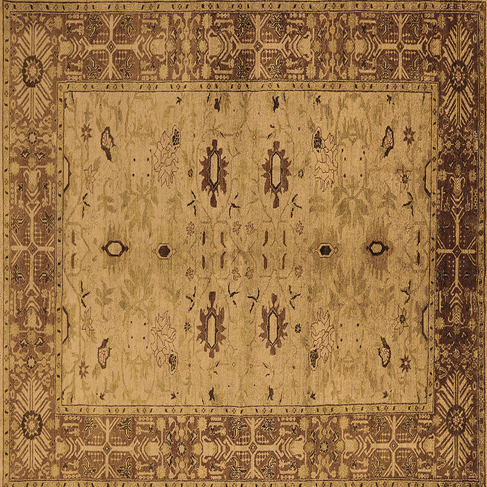Square Machine Washable Oriental Brown Traditional Rug, wshurb2928brn