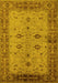 Machine Washable Oriental Yellow Traditional Rug, wshurb2928yw