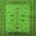Square Oriental Green Traditional Rug, urb2928grn