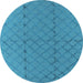 Round Solid Light Blue Modern Rug, urb2929lblu