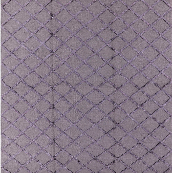 Square Machine Washable Industrial Modern French Lilac Purple Rug, wshurb2929