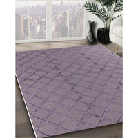 Mid-Century Modern French Lilac Purple Solid Rug, urb2929