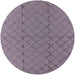 Round Mid-Century Modern French Lilac Purple Solid Rug, urb2929