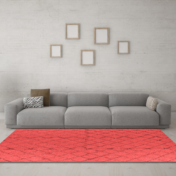 Modern Red Washable Rugs