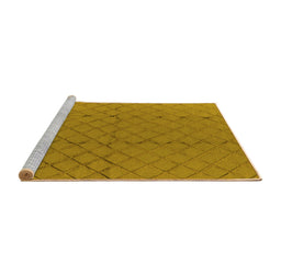 Sideview of Machine Washable Solid Yellow Modern Rug, wshurb2929yw