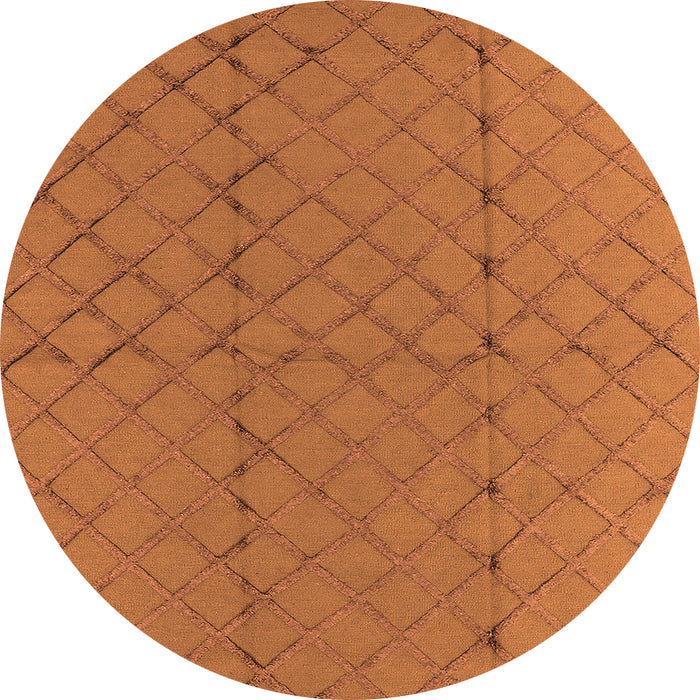 Round Solid Orange Modern Rug, urb2929org