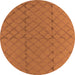 Round Solid Orange Modern Rug, urb2929org