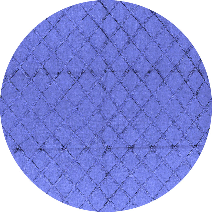 Round Solid Blue Modern Rug, urb2929blu
