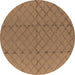 Round Solid Brown Modern Rug, urb2929brn