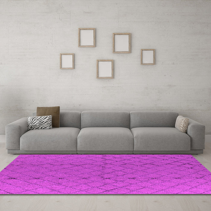 Machine Washable Solid Pink Modern Rug in a Living Room, wshurb2929pnk