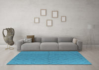 Machine Washable Solid Light Blue Modern Rug, wshurb2929lblu