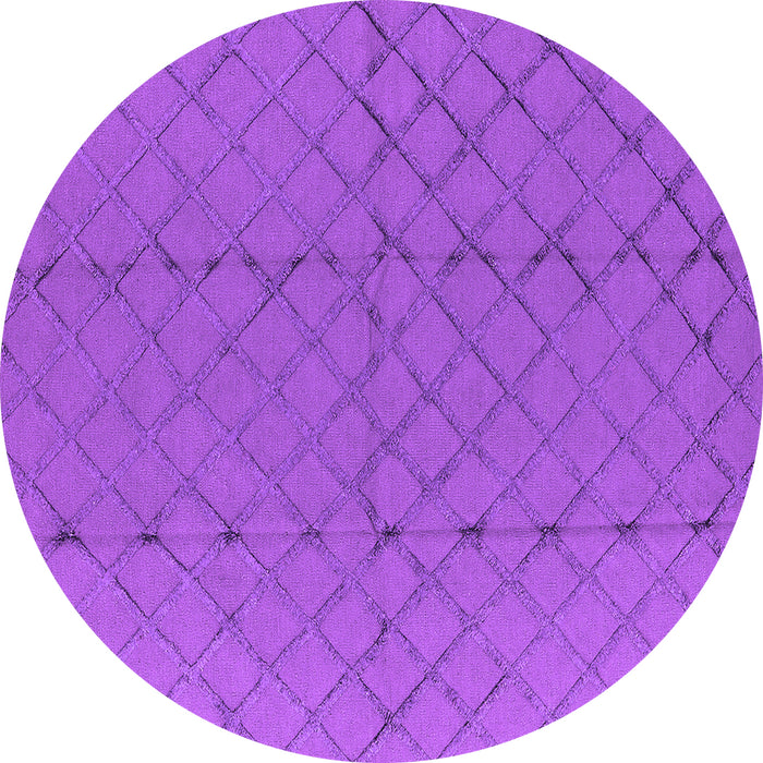 Round Machine Washable Solid Purple Modern Area Rugs, wshurb2929pur