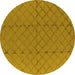 Round Solid Yellow Modern Rug, urb2929yw