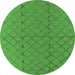 Round Solid Green Modern Rug, urb2929grn