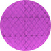 Round Solid Pink Modern Rug, urb2929pnk