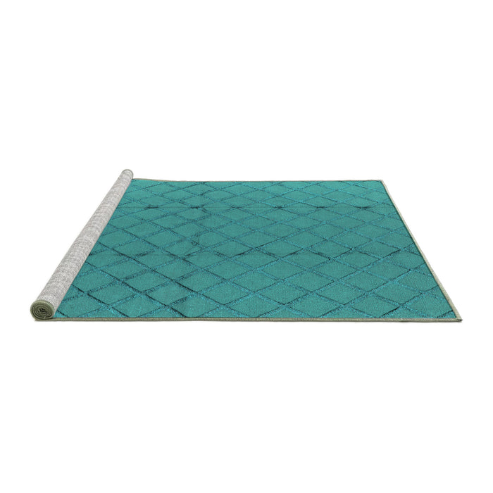 Sideview of Machine Washable Solid Turquoise Modern Area Rugs, wshurb2929turq