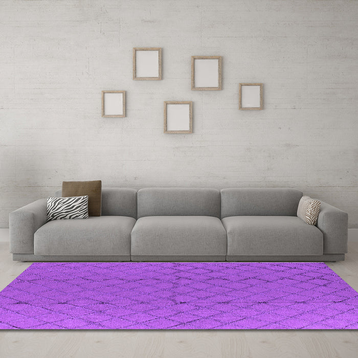 Machine Washable Solid Purple Modern Area Rugs in a Living Room, wshurb2929pur