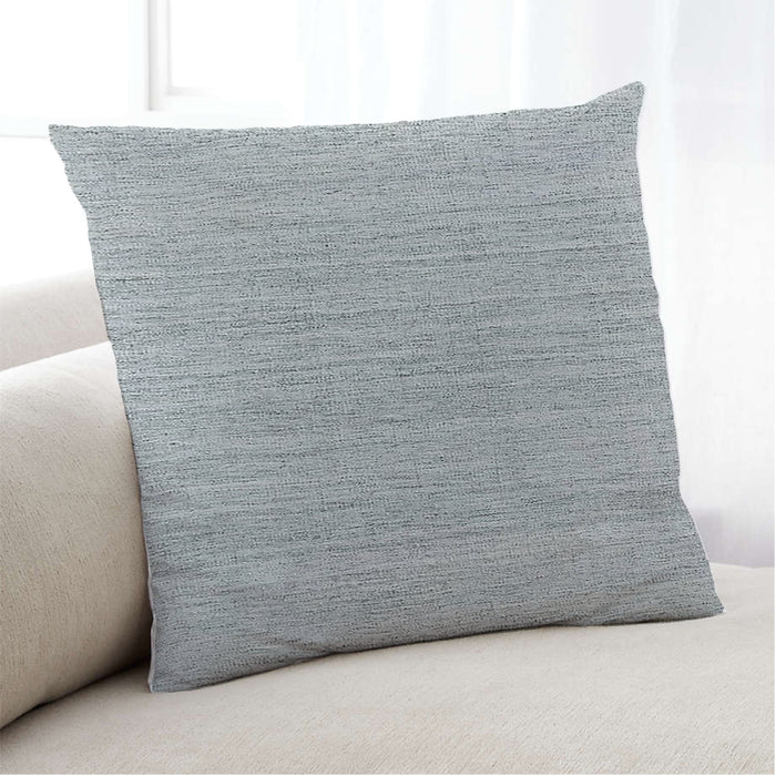 Lifestyle Image of Mid-Century Modern Urban Square Platinum Silver Gray Throw Pillow, 18 inch by 18 inch, pwurb292