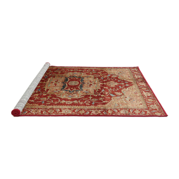 Sideview of Machine Washable Industrial Modern Red Rug, wshurb2930