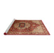 Sideview of Machine Washable Industrial Modern Red Rug, wshurb2930