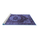 Sideview of Machine Washable Persian Blue Traditional Rug, wshurb2930blu