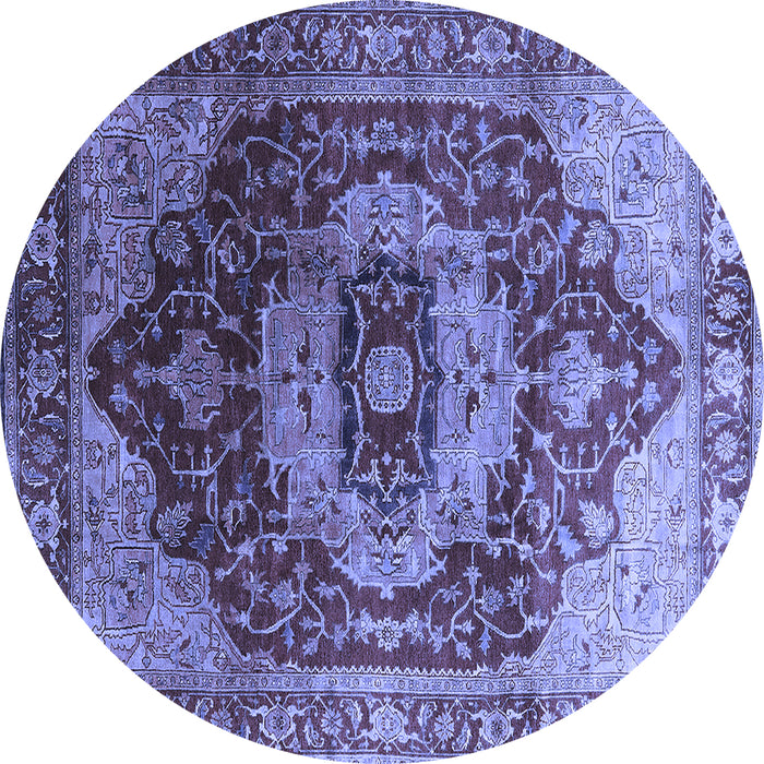 Round Persian Blue Traditional Rug, urb2930blu