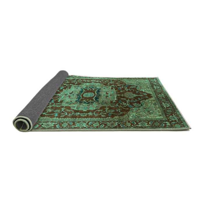 Sideview of Persian Turquoise Traditional Rug, urb2930turq