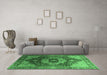 Machine Washable Persian Emerald Green Traditional Area Rugs in a Living Room,, wshurb2930emgrn