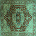 Square Persian Turquoise Traditional Rug, urb2930turq