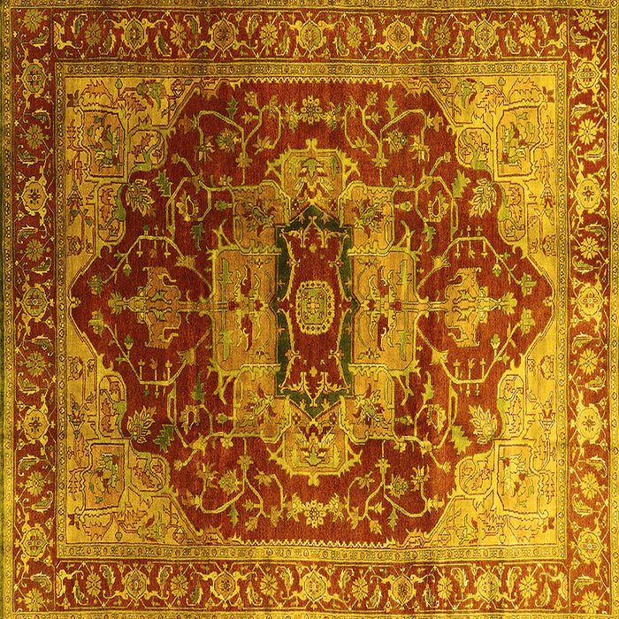 Square Persian Yellow Traditional Rug, urb2930yw