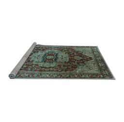 Sideview of Machine Washable Persian Light Blue Traditional Rug, wshurb2930lblu