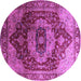 Round Machine Washable Persian Purple Traditional Area Rugs, wshurb2930pur