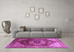 Machine Washable Persian Purple Traditional Area Rugs in a Living Room, wshurb2930pur