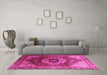 Machine Washable Persian Pink Traditional Rug in a Living Room, wshurb2930pnk