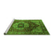 Sideview of Machine Washable Persian Green Traditional Area Rugs, wshurb2930grn