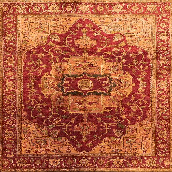 Square Persian Orange Traditional Rug, urb2930org