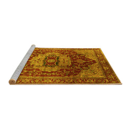 Sideview of Machine Washable Persian Yellow Traditional Rug, wshurb2930yw