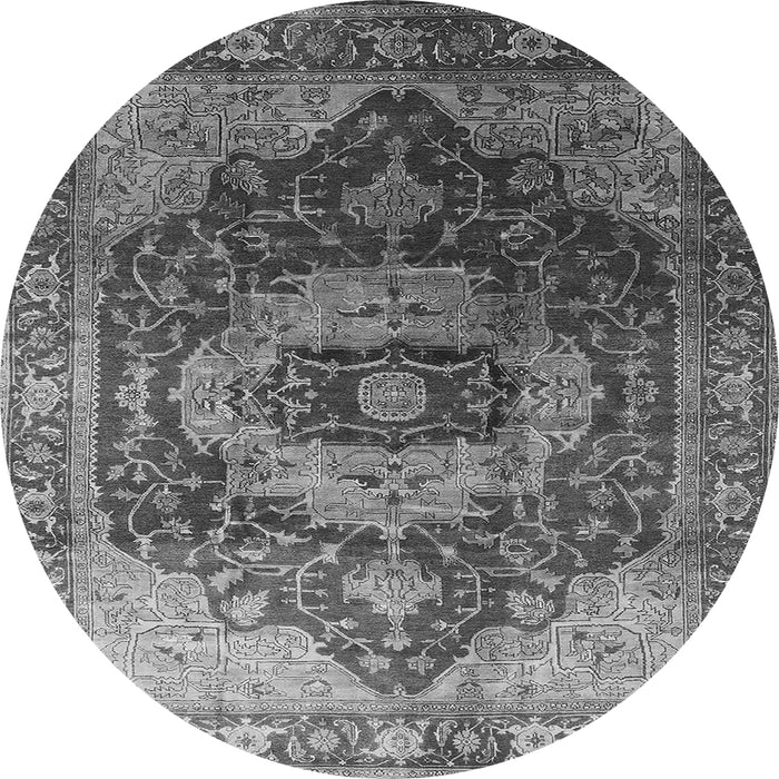 Round Persian Gray Traditional Rug, urb2930gry