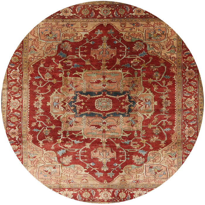 Round Mid-Century Modern Red Persian Rug, urb2930