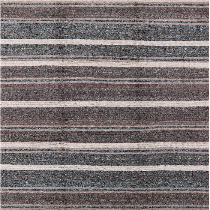 Square Mid-Century Modern Black Oriental Rug, urb2931