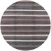 Round Mid-Century Modern Black Oriental Rug, urb2931