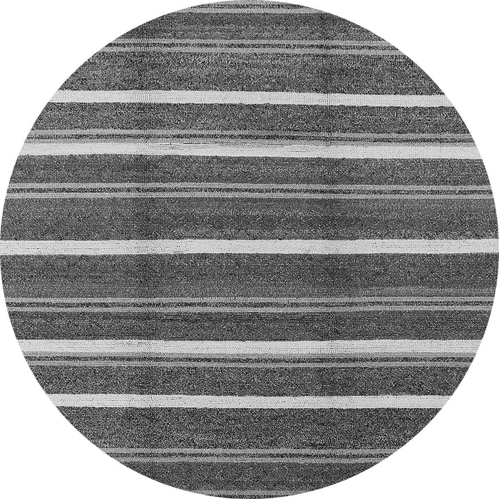 Round Machine Washable Oriental Gray Industrial Rug, wshurb2931gry