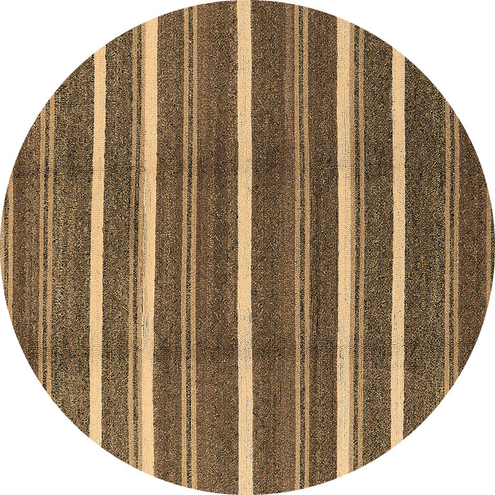 Round Oriental Brown Industrial Rug, urb2931brn