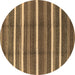 Round Oriental Brown Industrial Rug, urb2931brn