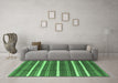 Machine Washable Oriental Emerald Green Industrial Area Rugs in a Living Room,, wshurb2931emgrn