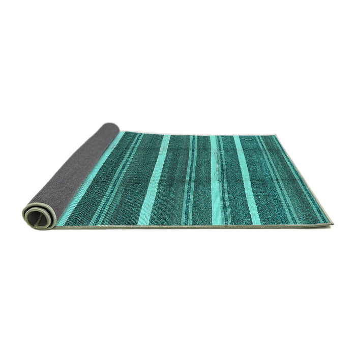 Sideview of Oriental Turquoise Industrial Rug, urb2931turq