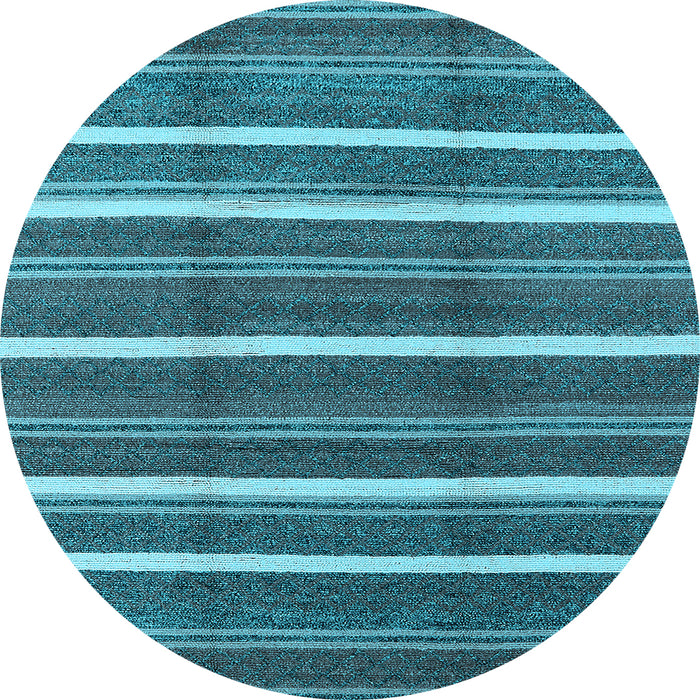 Round Oriental Light Blue Industrial Rug, urb2931lblu