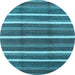 Round Oriental Light Blue Industrial Rug, urb2931lblu